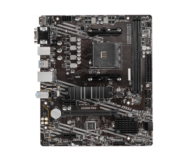 MSI Płyta główna A520M PRO AM4 2DDR4 DP/VGA/HDMI USB 3.2 mATX - 588817 - zdjęcie 3